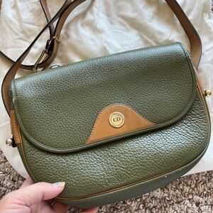 Dior Olive and Tan Leather Crossbody Bag vintage